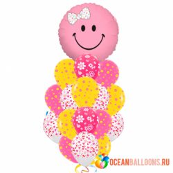 Фонтан из 11 воздушных шаров