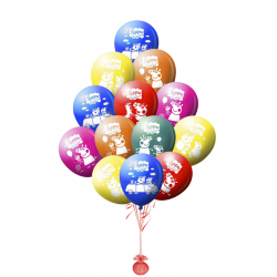 Разноцветные гелиевые шары Свинка Пеппа