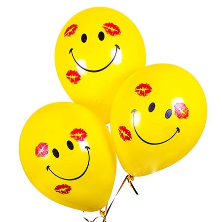 Гелиевые шары смайл с поцелуем