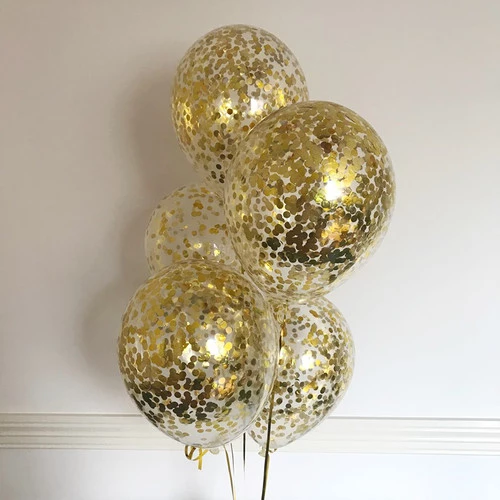 Прозрачные шары с золотым конфетти