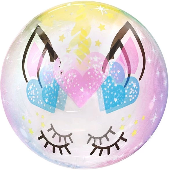 Шар Сфера 3D, Deco Bubble, Звездный единорог, Прозрачный, Кристалл, 1 шт