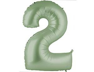 Шар Цифра 2 Сатин Olive Green