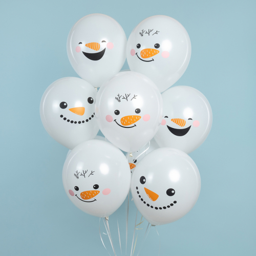 Шар Снеговики, Белый, пастель